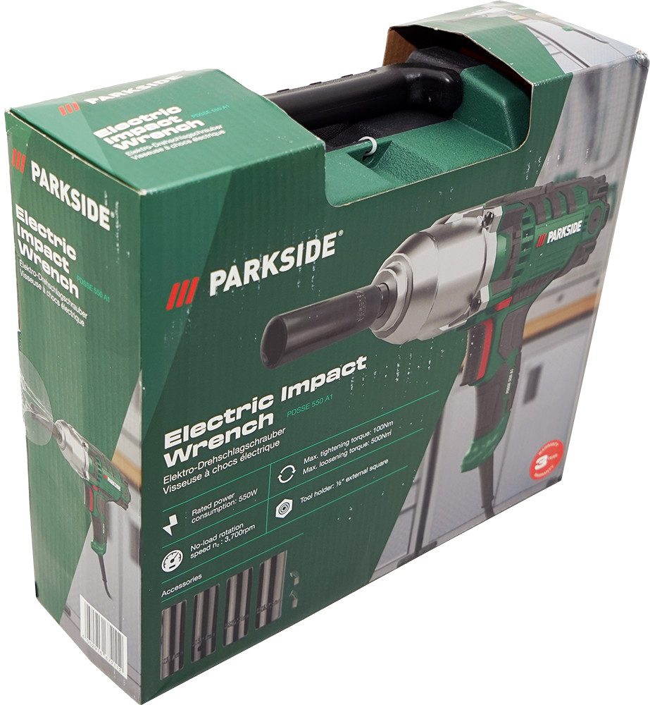 Parkside Drehschlagschrauber Elektro Schlagschrauber PDSSE 550 A1, 550W, ½" Außenvierkant