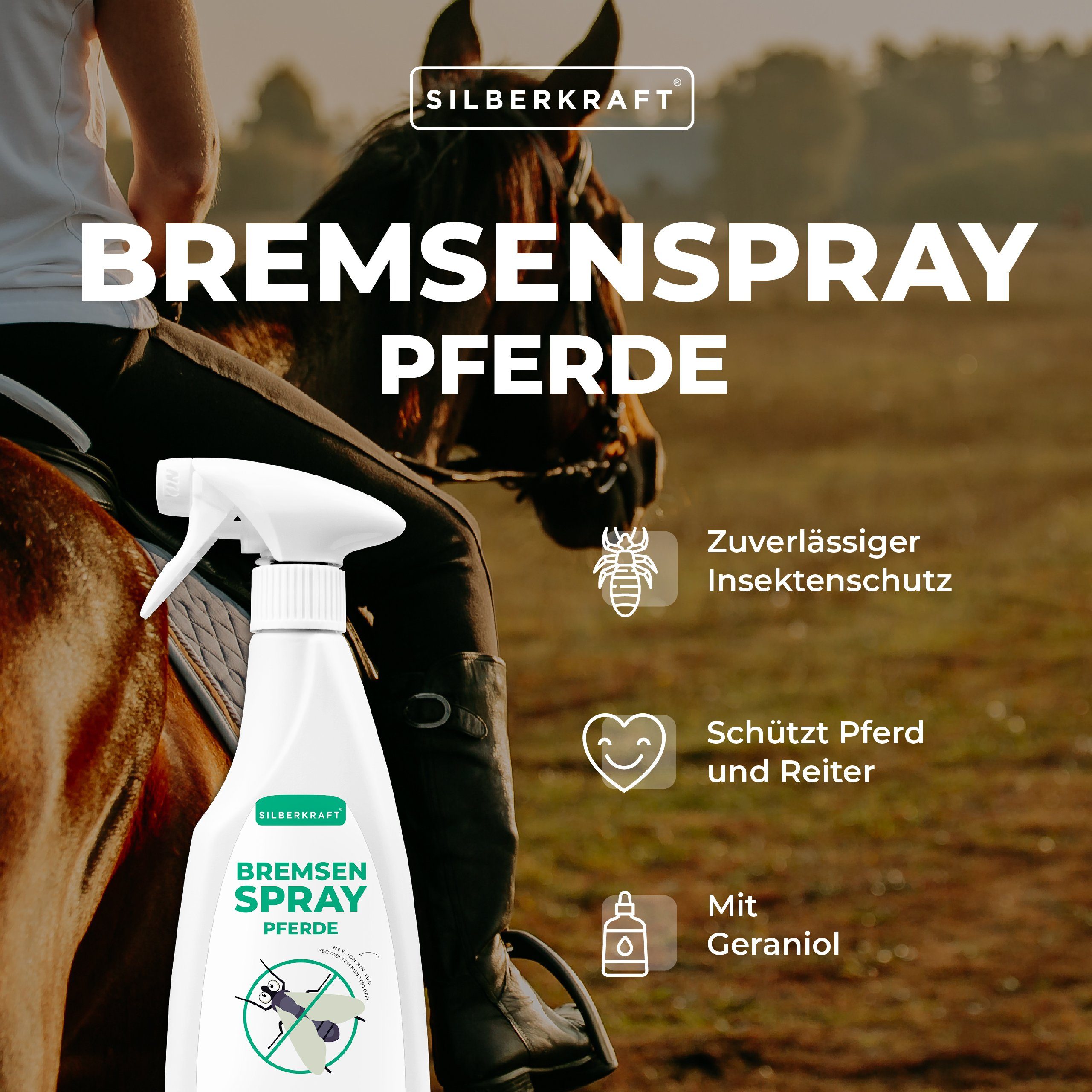 Insektenspray 500 für Pferde, Bremsen-Spray 1-St. Silberkraft ml,