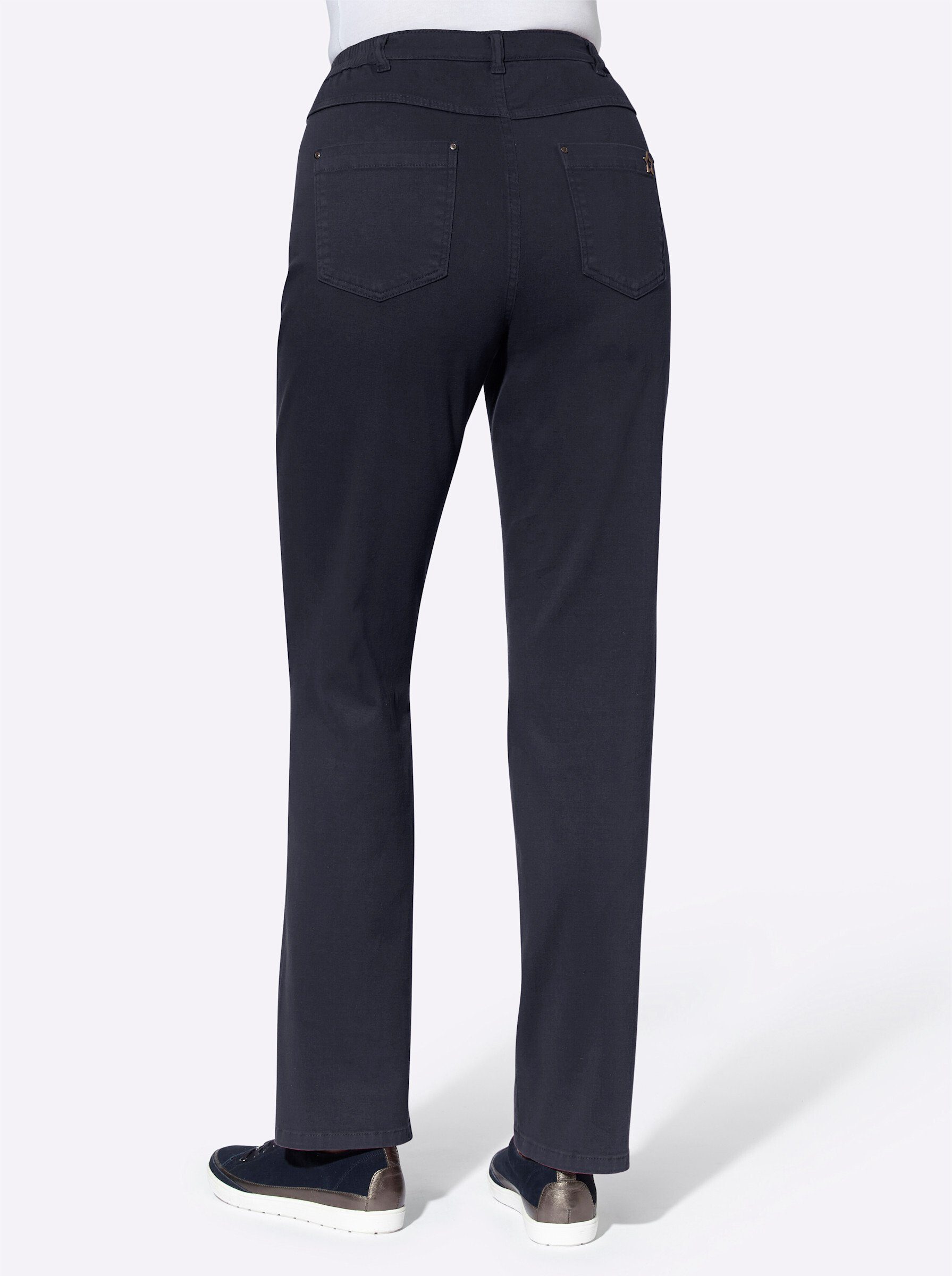 Sieh an! Bequeme Jeans Stretch-Hose komfortabel mit seitlichem Dehnbund