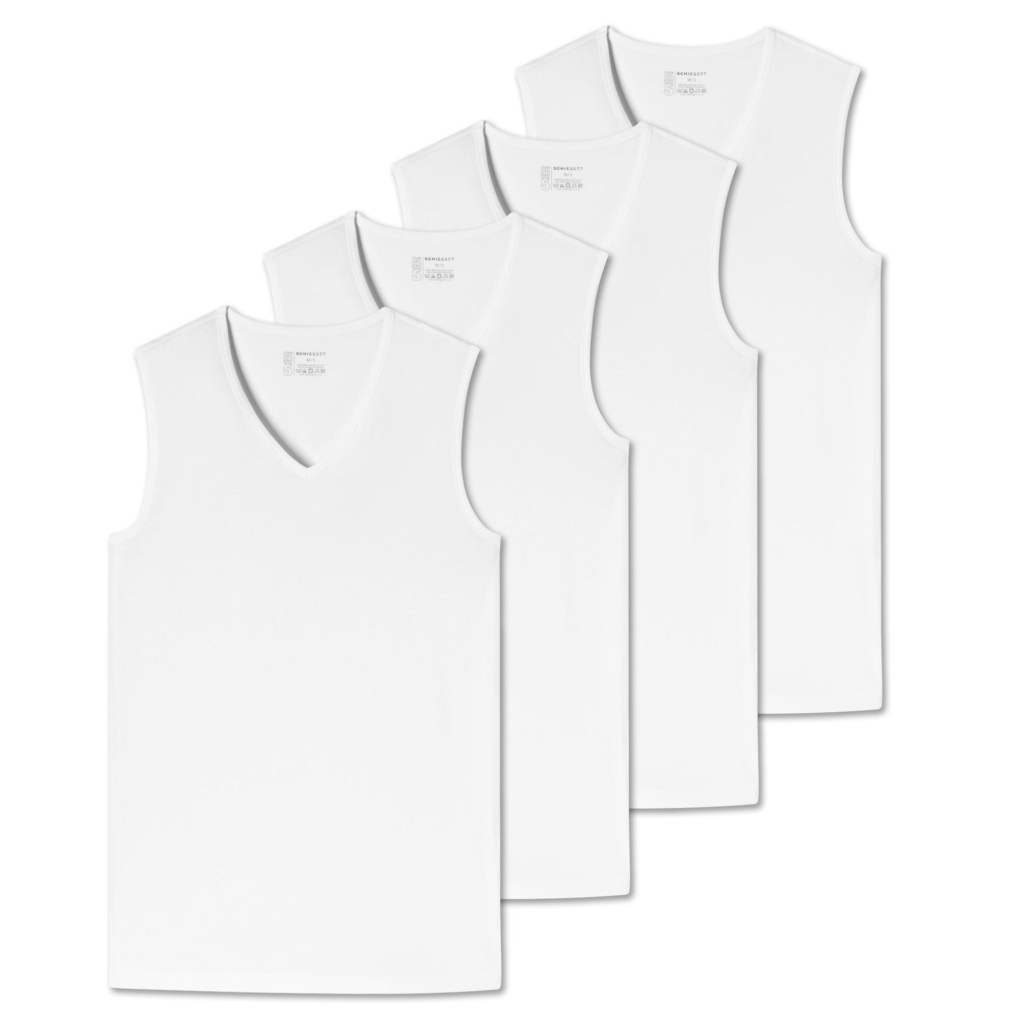 Unterhemd Herren T-Shirt 4er Pack Baumwolle