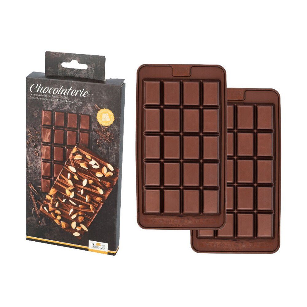 RBV Birkmann Schokoladenform Schokoladentafelform 2-tlg. Chocolaterie braun, (Set 2-tlg), Schokoladentafelform, 2-tlg., 21,30cm, Silikon, braun