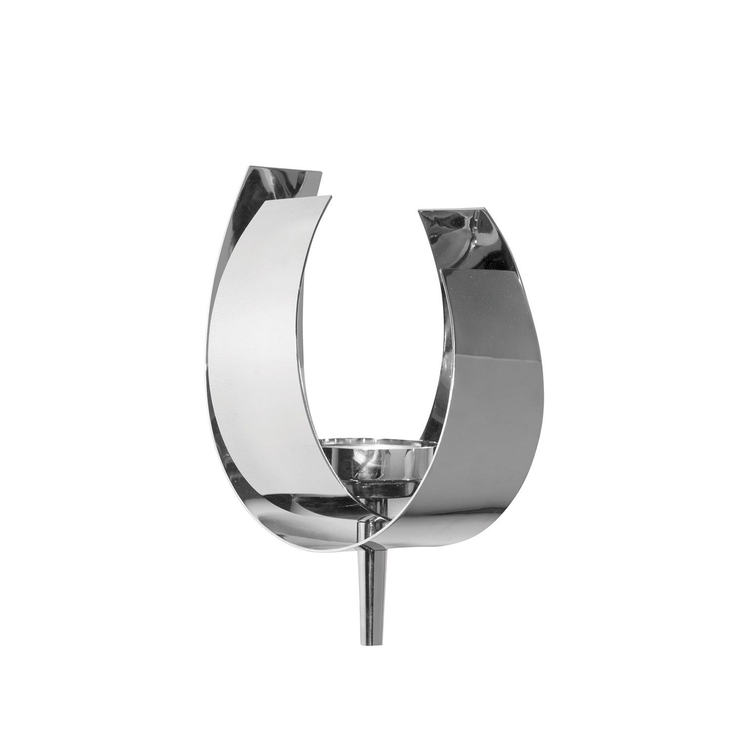 Fink Wandkerzenhalter Wandleuchter AMALIA - silber - Aluminium/Edelstahl - H.30cm x B.22cm (1 St., Wandleuchter), vernickelt - für Teelichter D.4 cm - nicht outdoorgeeignet