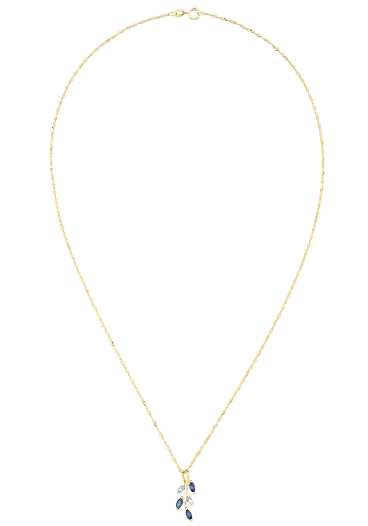 Amor Kette mit Anhänger Blütenranke, mit Zirkonia (synth) – Bild 2 von 4