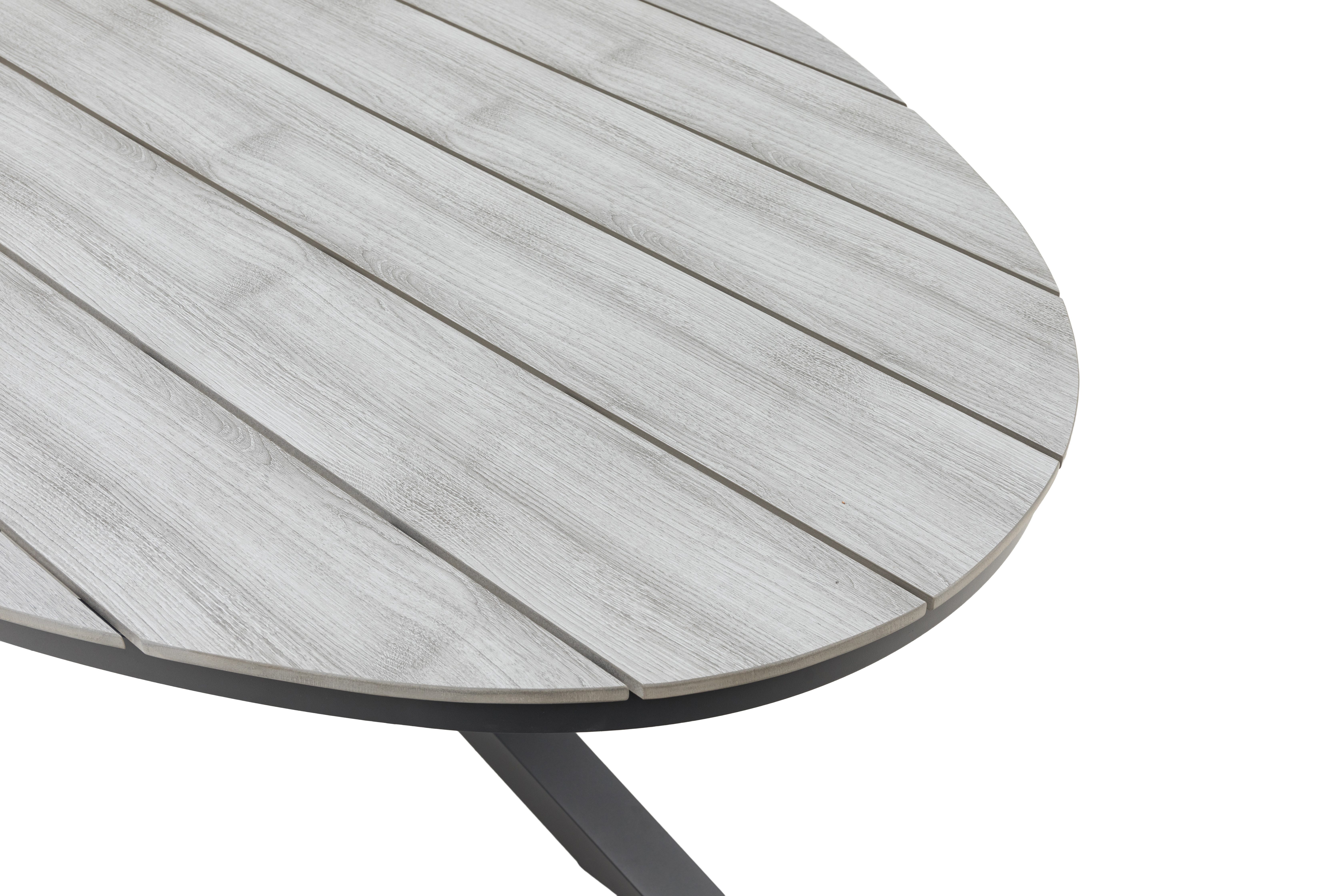 Gardissimo Gartentisch Armati oval dunkel 220x115 cm (Esstisch, 1 Tisch), höhenverstellbare Füße / wetterfest / pflegeleicht / Aluminium