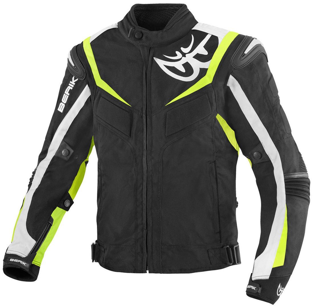 Berik Motorradjacke Endurance wasserdichte Motorrad Textiljacke Black/White/Yellow