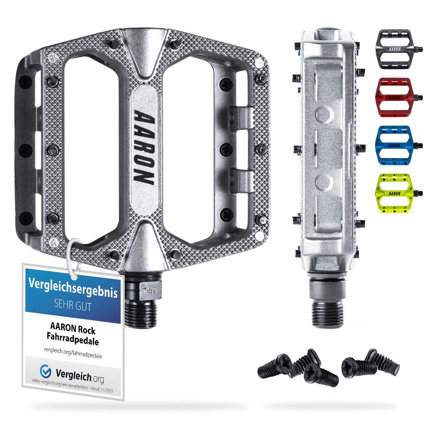 AARON Fahrradpedale Rock MTB Pedale Aluminium - Industriekugellager & austauschbare Pins