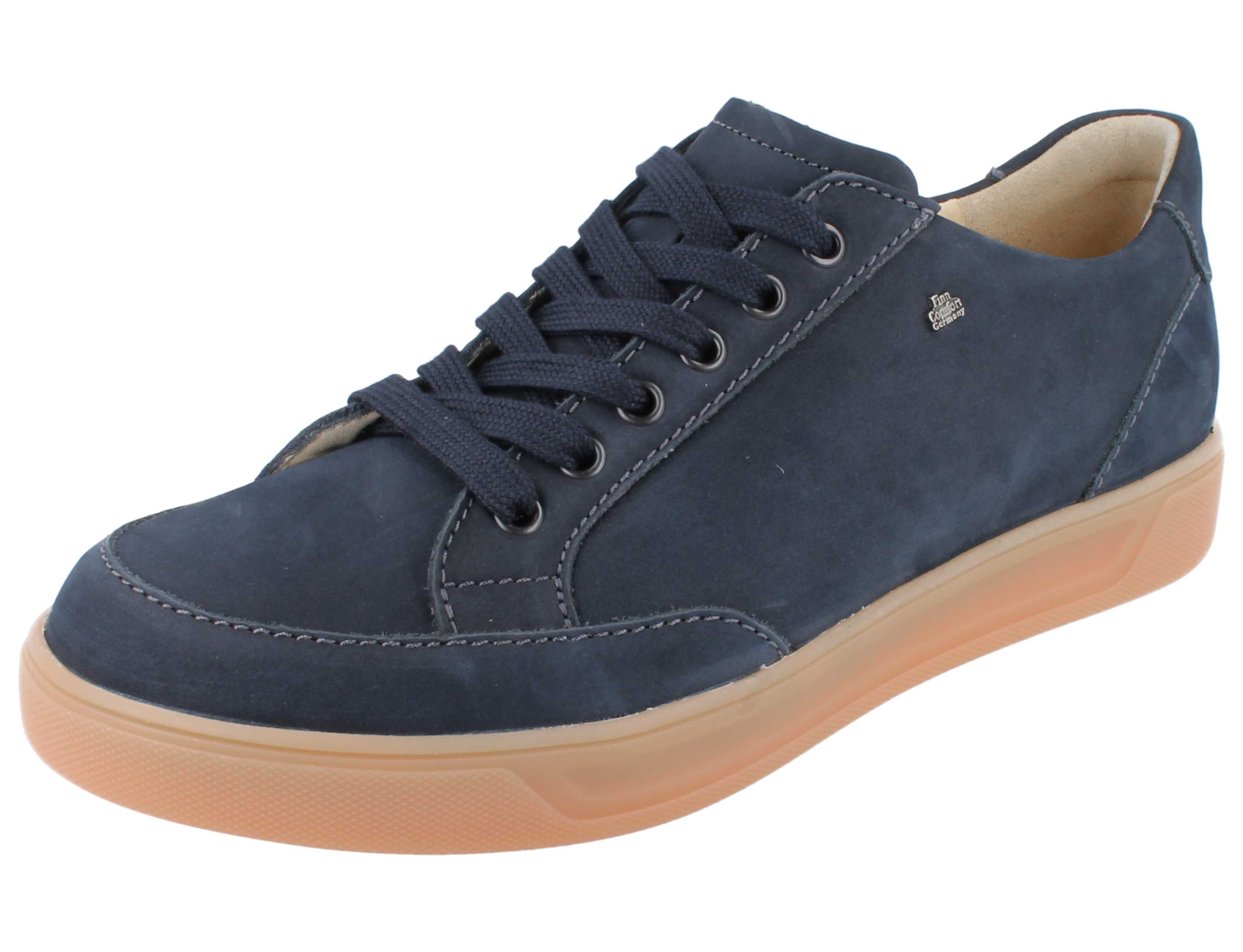 Finn Comfort FINN COMFORT Motril Herren Halbschuhe dunkelblau Nubukleder - Größe: Sandale Wechselfußbett