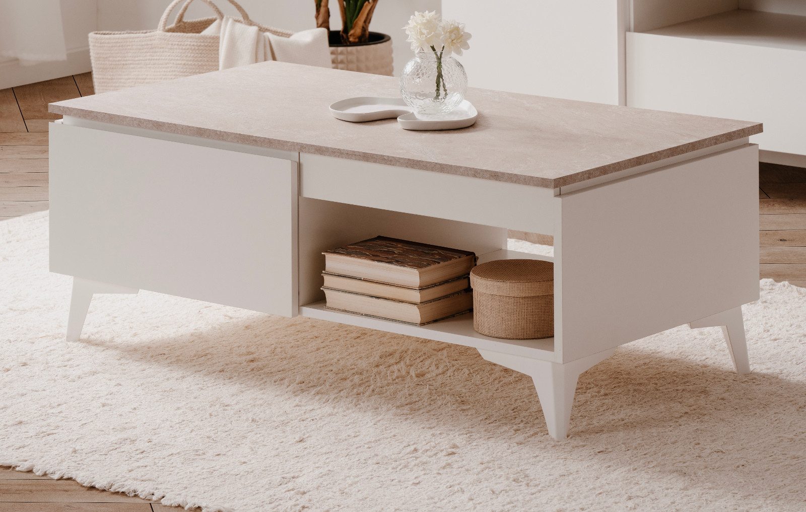Furn.Design Couchtisch Visby (in weiß mit günstig online kaufen
