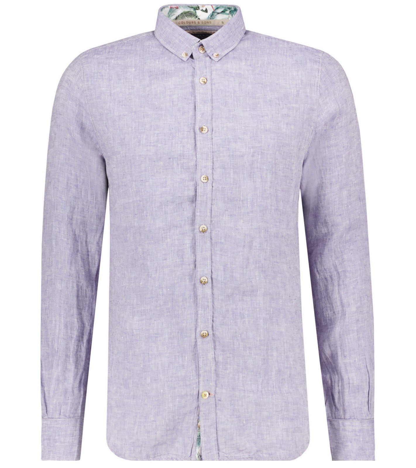 Colours Sons Langarmhemd Colours Sons Baumwoll Hemd Normal Geschnittenes Herren Langarm Hemd Button Down Kragen Violett Online Kaufen Otto