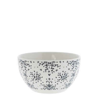 Bastion Collections Schale Bowl Baroque Flower Keramik weiß schwarz D13cm, Keramik, (1-tlg), handgefertigt, handbemalt