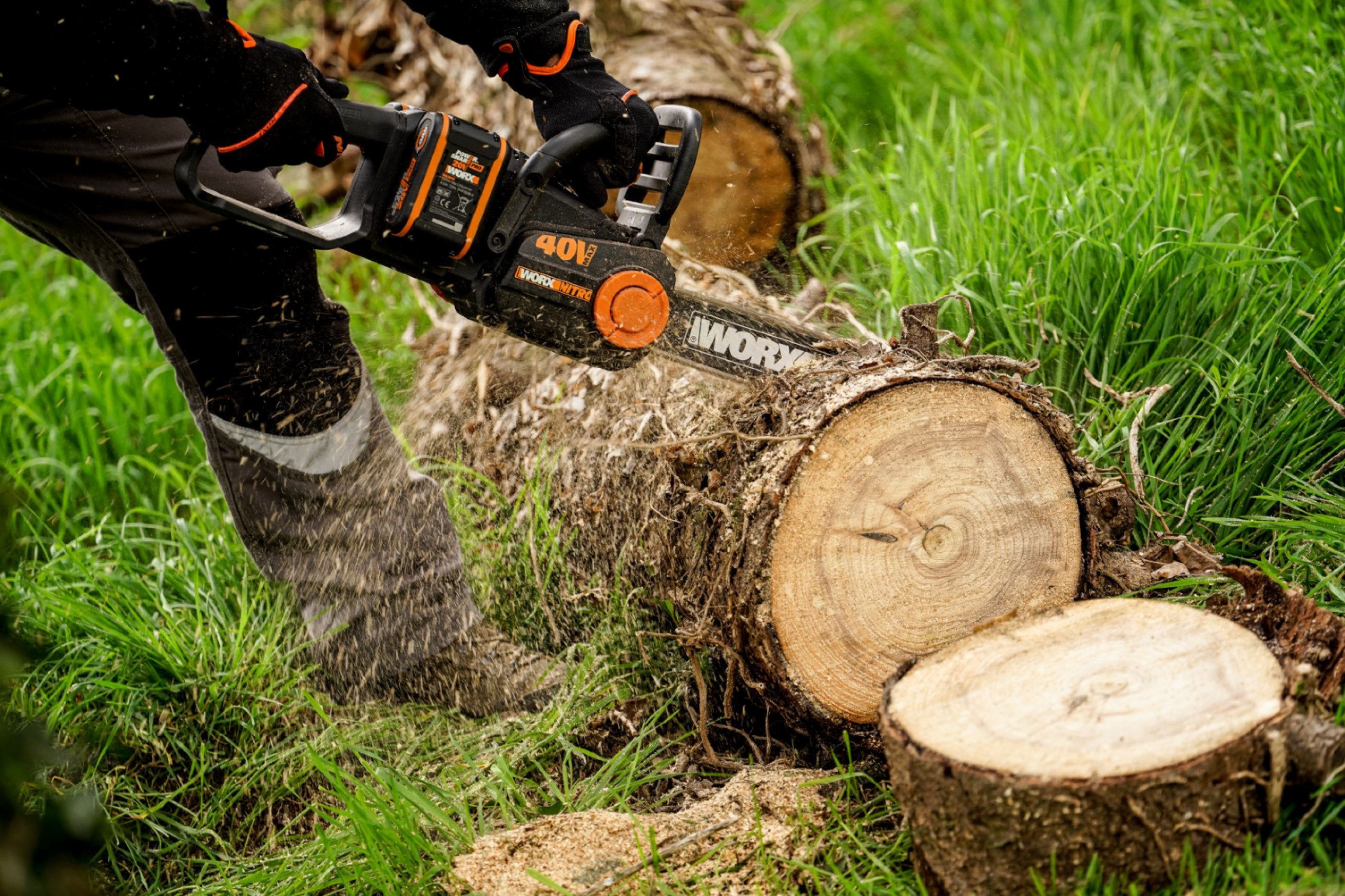 Worx Akku-Kettensäge WG385E.9 NITRO, 40 cm Schwertlänge, ohne Akku und Ladegerät