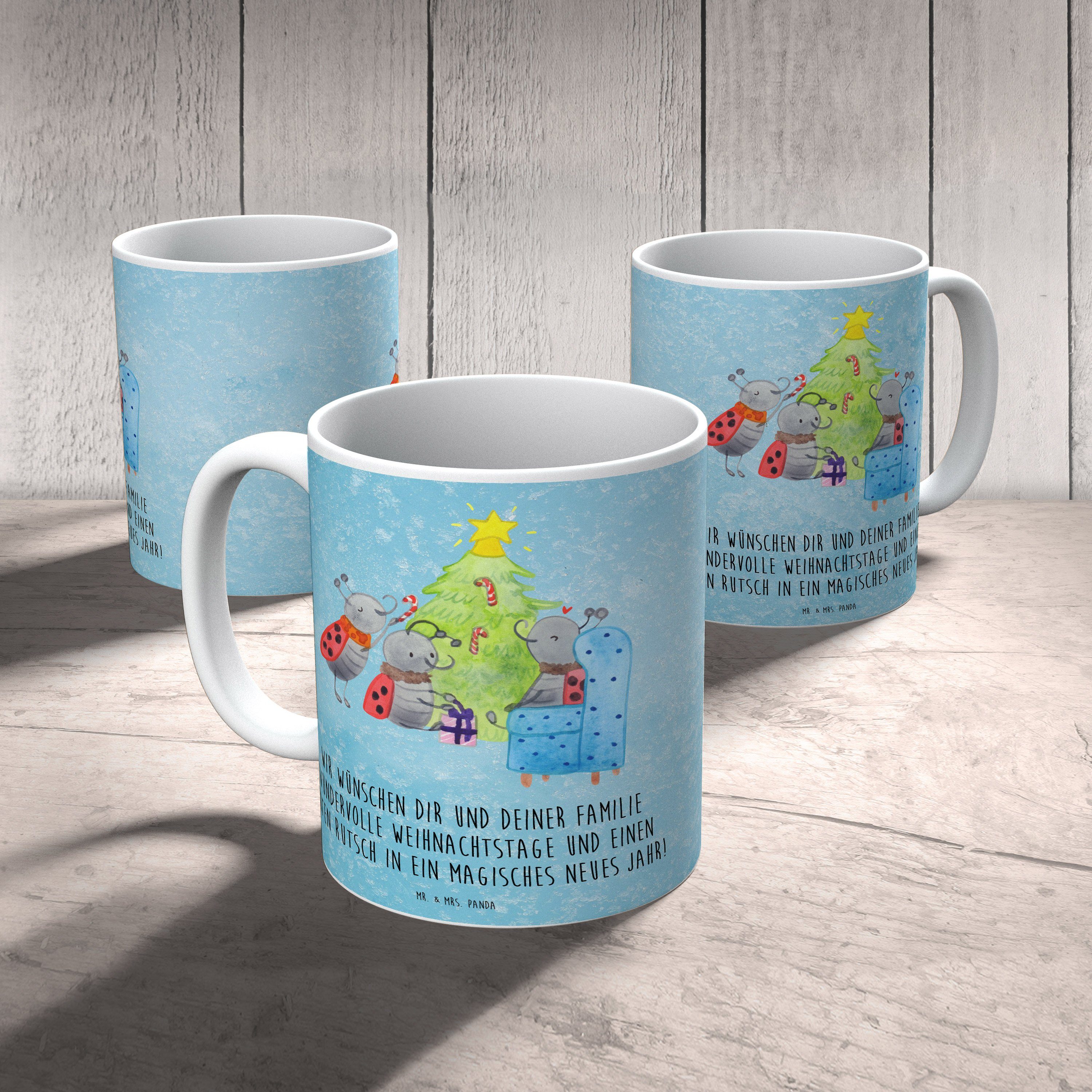 Mr. & Mrs. Panda Tasse Weihnachten Smörle - Eisblau - Geschenk, Kaffeebecher, Büro Tasse, Ta, Keramik