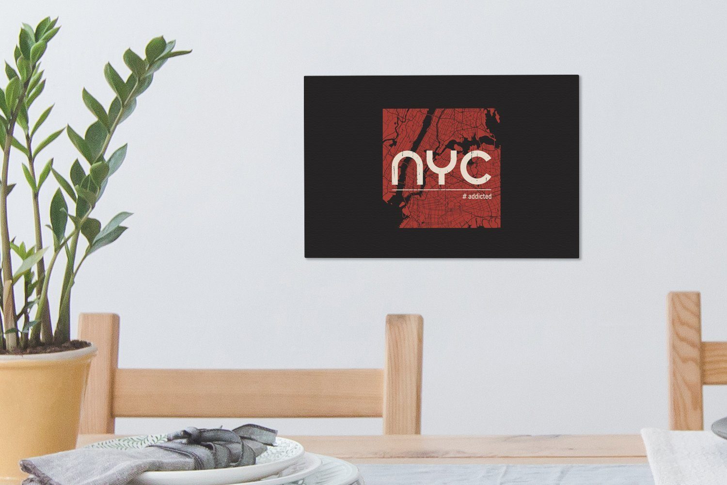 Weiß, York - OneMillionCanvasses® 30x20 cm Leinwandbilder, Rot Wanddeko, Leinwandbild - Aufhängefertig, New St), (1 Wandbild