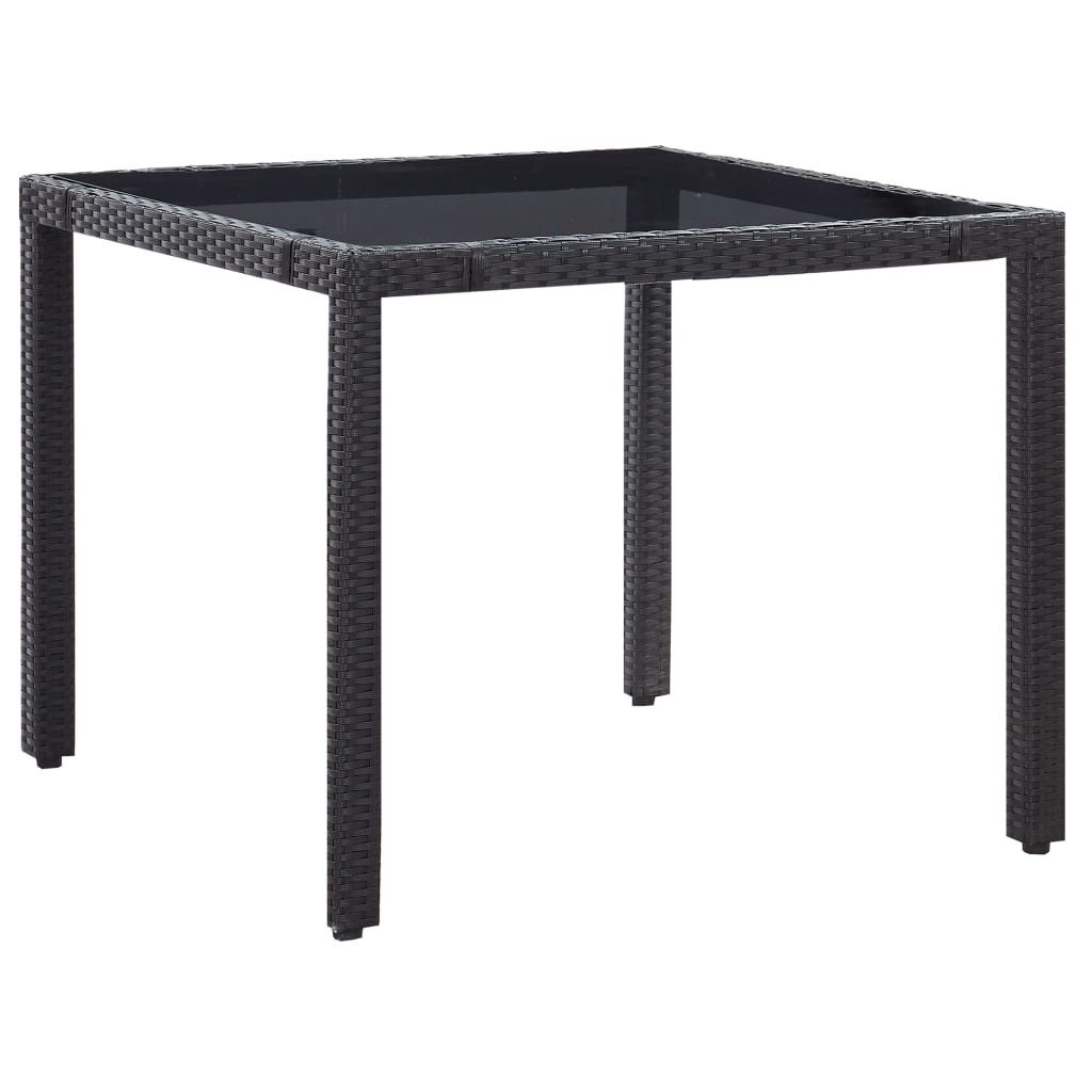 vidaXL Garten-Essgruppe 5-tlg. Garten-Essgruppe Poly Rattan Schwarz, (4-tlg)
