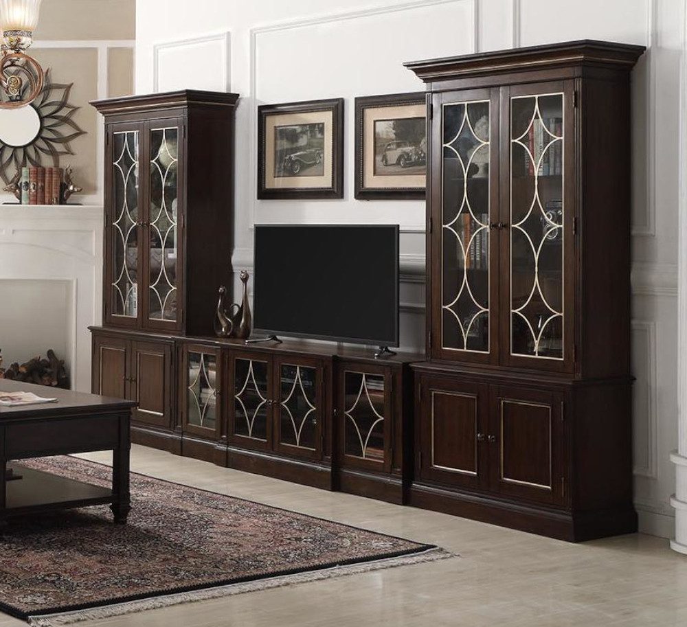 Xlmoebel Wohnwand Modernes TV-Möbel mit Vitrinen in elegantem Design, (3-St., 3tlg.Wohnzimmer Set (2x Vitrine + TV Ständer), Hergestellt in Europa
