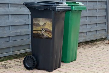 MuchoWow Wandsticker Kleines Ölgemälde von Schottland (1 St), Mülleimer-aufkleber, Mülltonne, Sticker, Container, Abfalbehälter