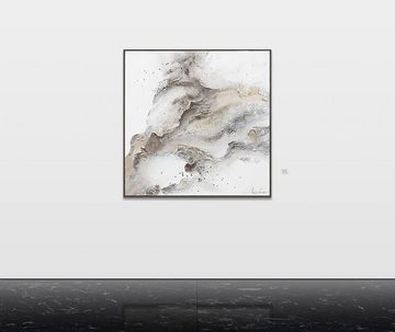 YS-Art Gemälde Erschaffung, Quadratisches Abstraktes Leinwand Bild Handgemalt mit Rahmen