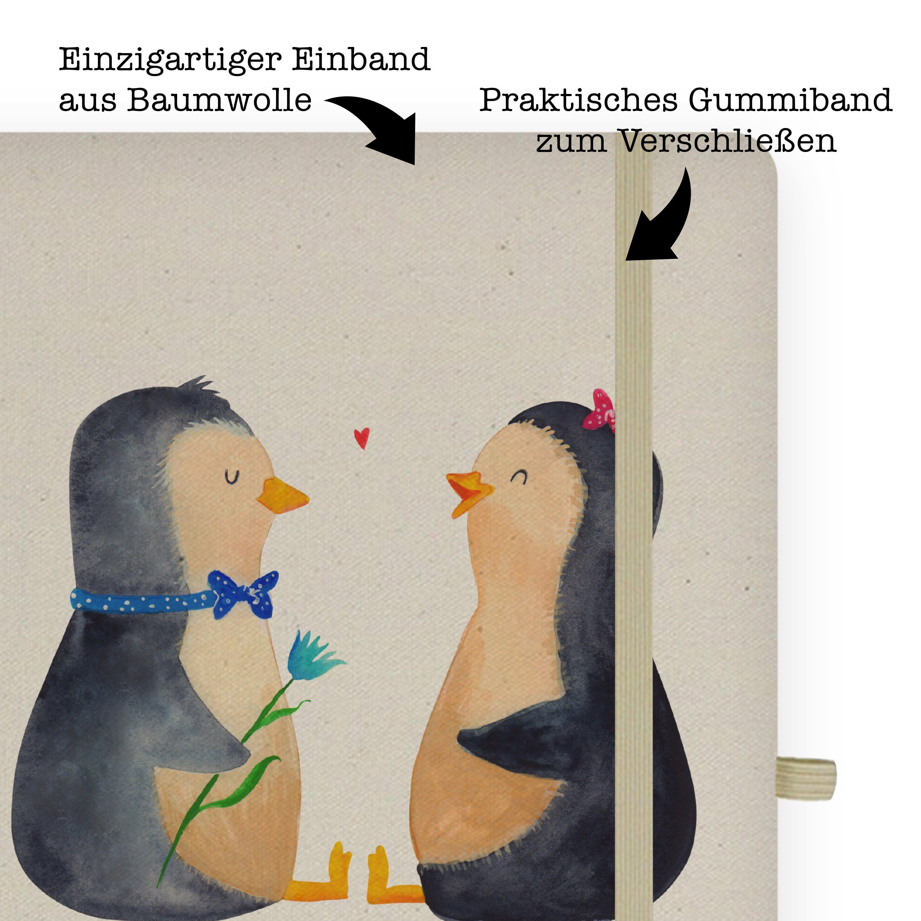 Mr. & Pinguin Panda Schreibheft, Transparent - Notizbuch Liebe, Pärchen Geschenk, Mrs. große v -