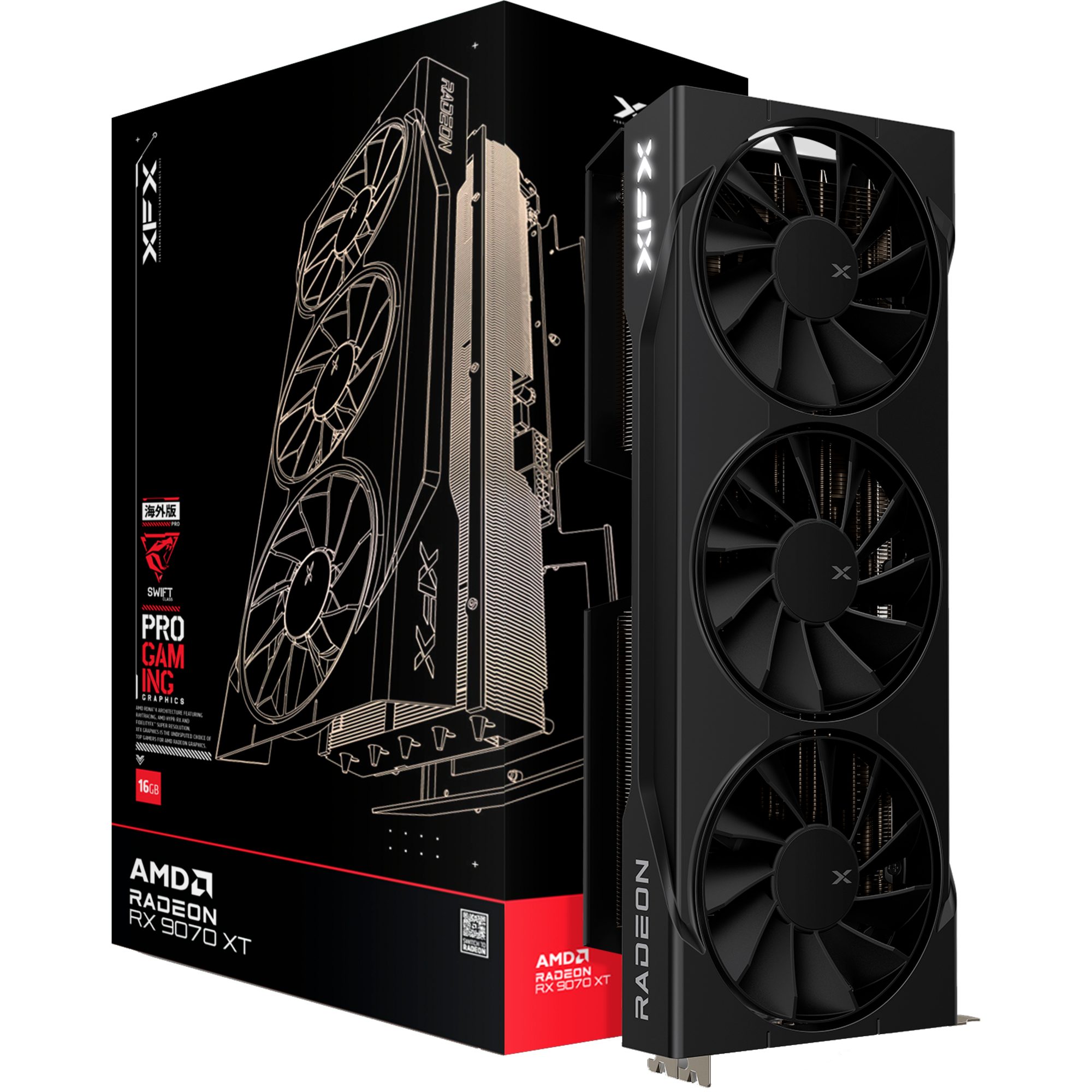 XFX XFX Radeon RX 9070 XT Swift, Grafikkarte, (RDNA4, GDDR6, 3x Grafikkarte (16 GB, RDNA4, GDDR6, 3x DisplayPort, 1x HDMI 2.1)