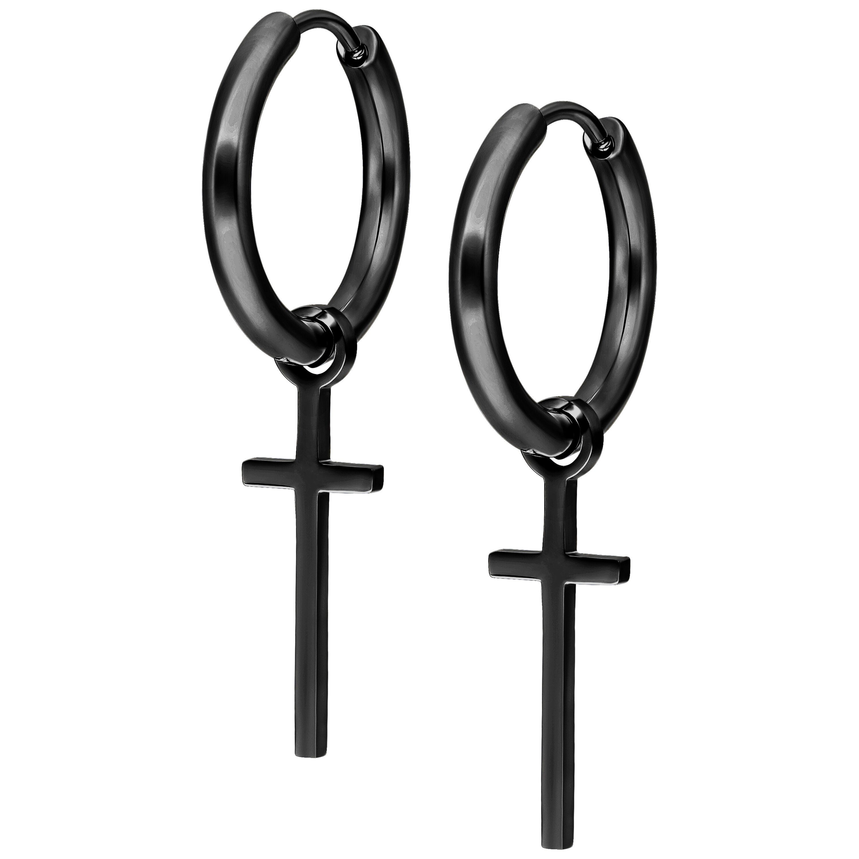 Paar Ohrhänger Little Cross Hoops