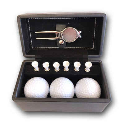 Lasernauten Golfball Golfball Set mit 3 Wilson Bällen, Gabel und 6 Tees in Geschenkbox