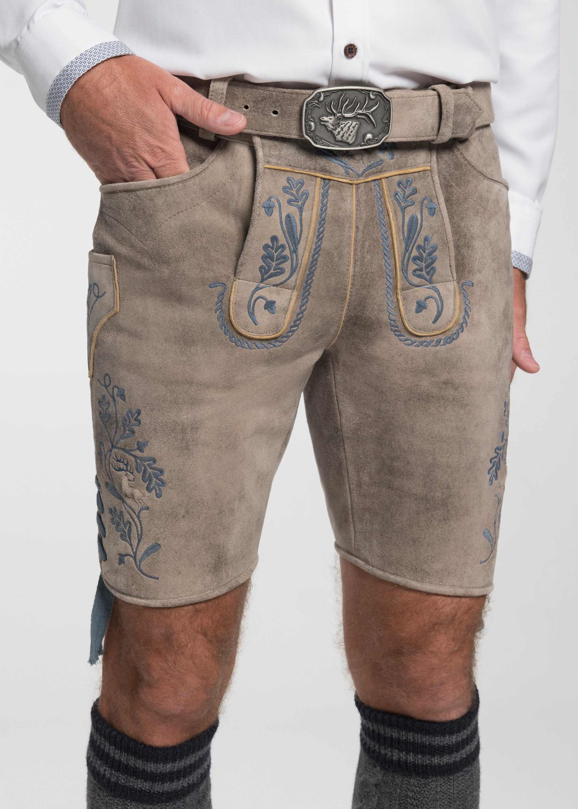 Spieth & Wensky Lederhose Garvin mit Stickereien und Verzierungen
