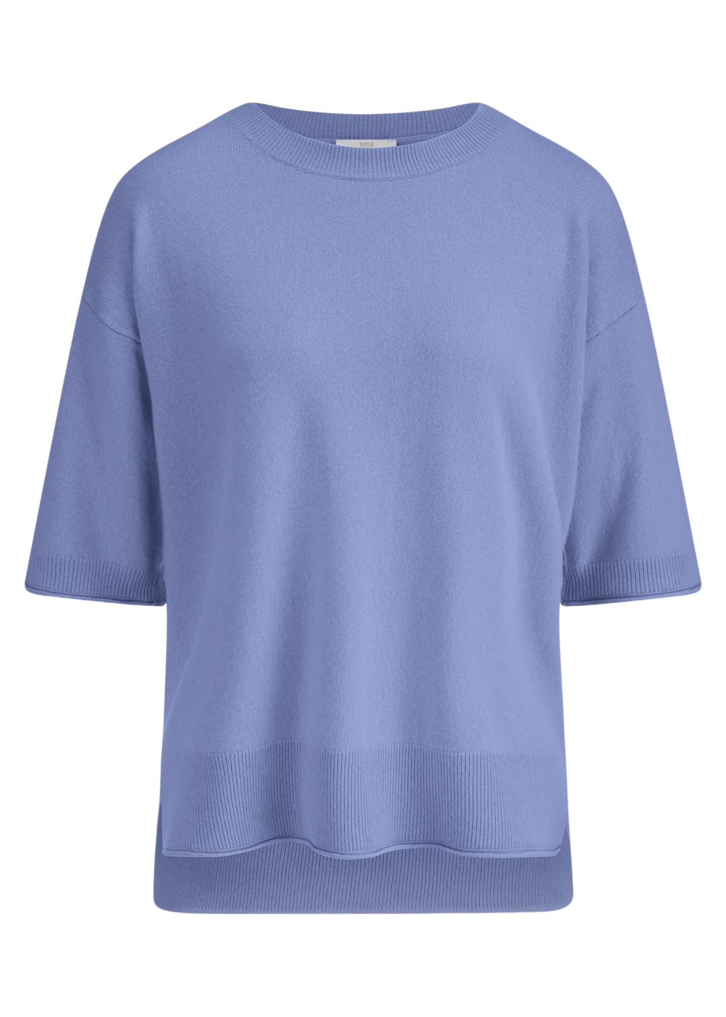 Riani Langarmshirt blau,Casual,Wolle,Unifarben,Rundhals,1/2 Arm,Gerade