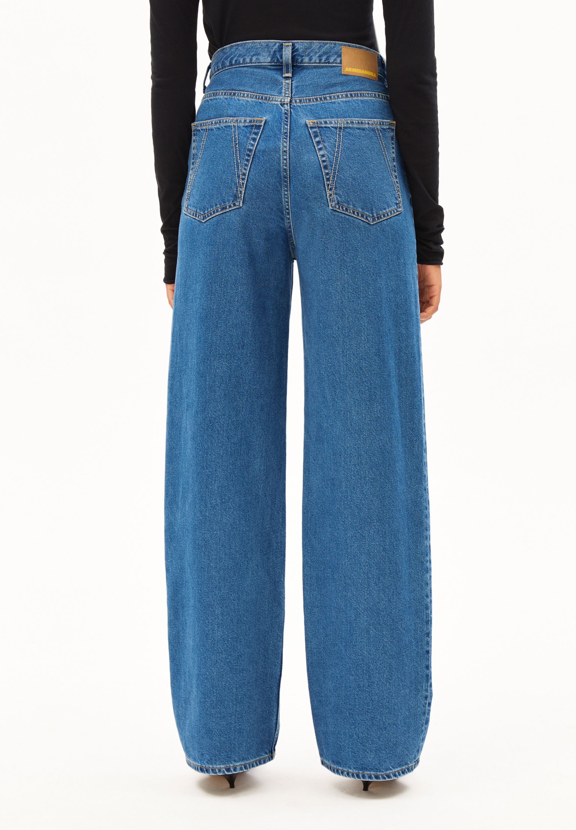 Armedangels Weite Jeans ENIJAA Wide Jeans recycelter Baumwolle (Non-Stretch, Regular Fit) High waist – Bild 4 von 5