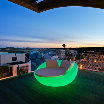 Licht-Trend Gartenleuchte LED-Solar-Sessel Formentera mit Akku und Fernbedienung Braun, RGB & Warmweiß - Kaltweiß
