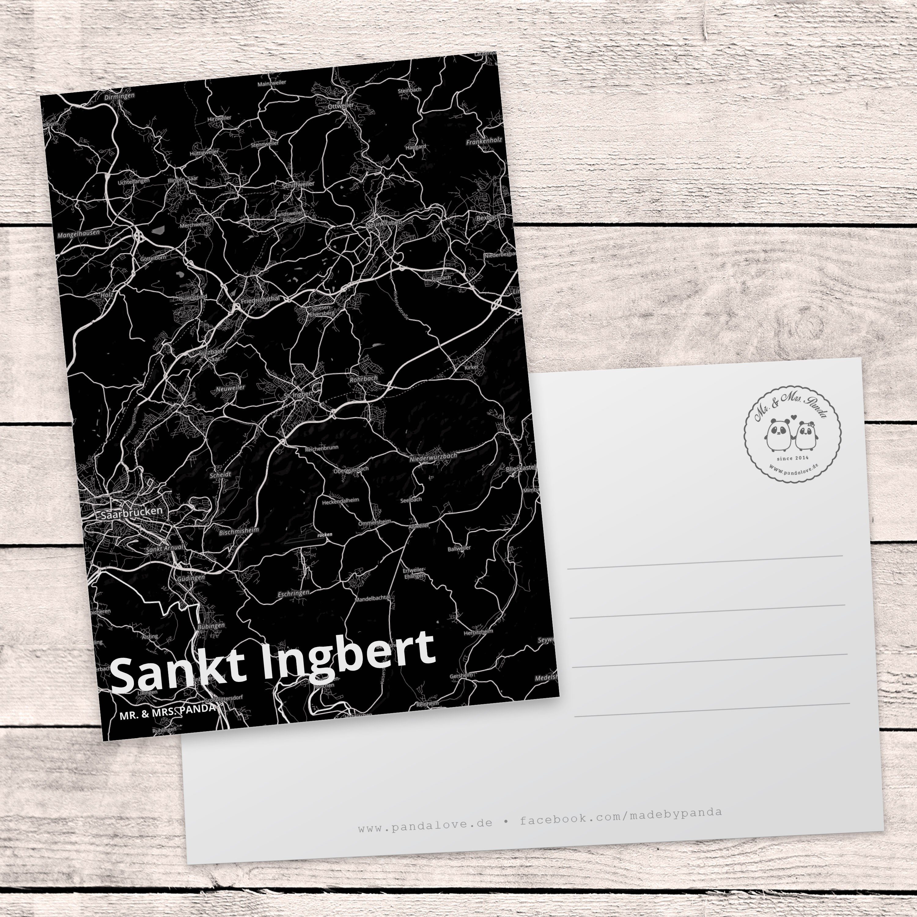 Geschenk, Panda Geburtstagskarte, Postkarte Ingbert - Dankeskarte, Mr. Karte Mrs. Sankt & Stadt,