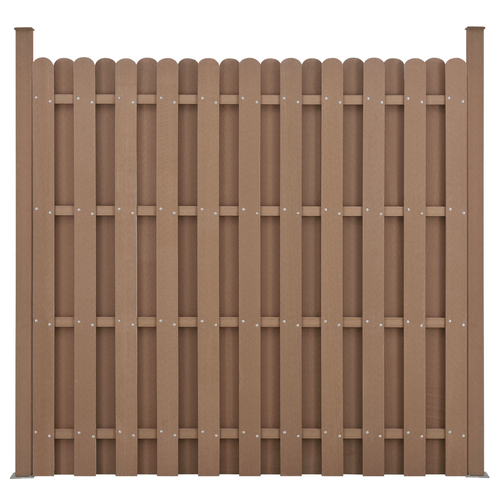 neu.holz Gartenzaun, (mit Pfosten), »Langreo« Lamellenzaun WPC Sichtschutz 185x747cm Braun