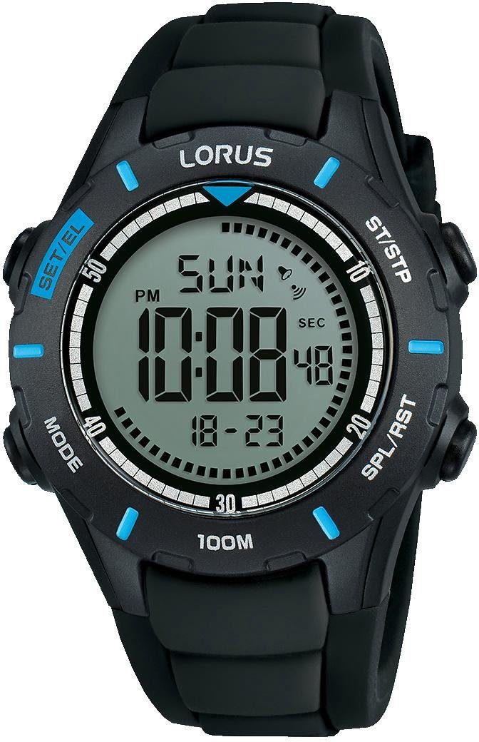 LORUS Chronograph R2367MX9, Armbanduhr, Quarzuhr, Herrenuhr, digital, bis 10 bar wasserdicht