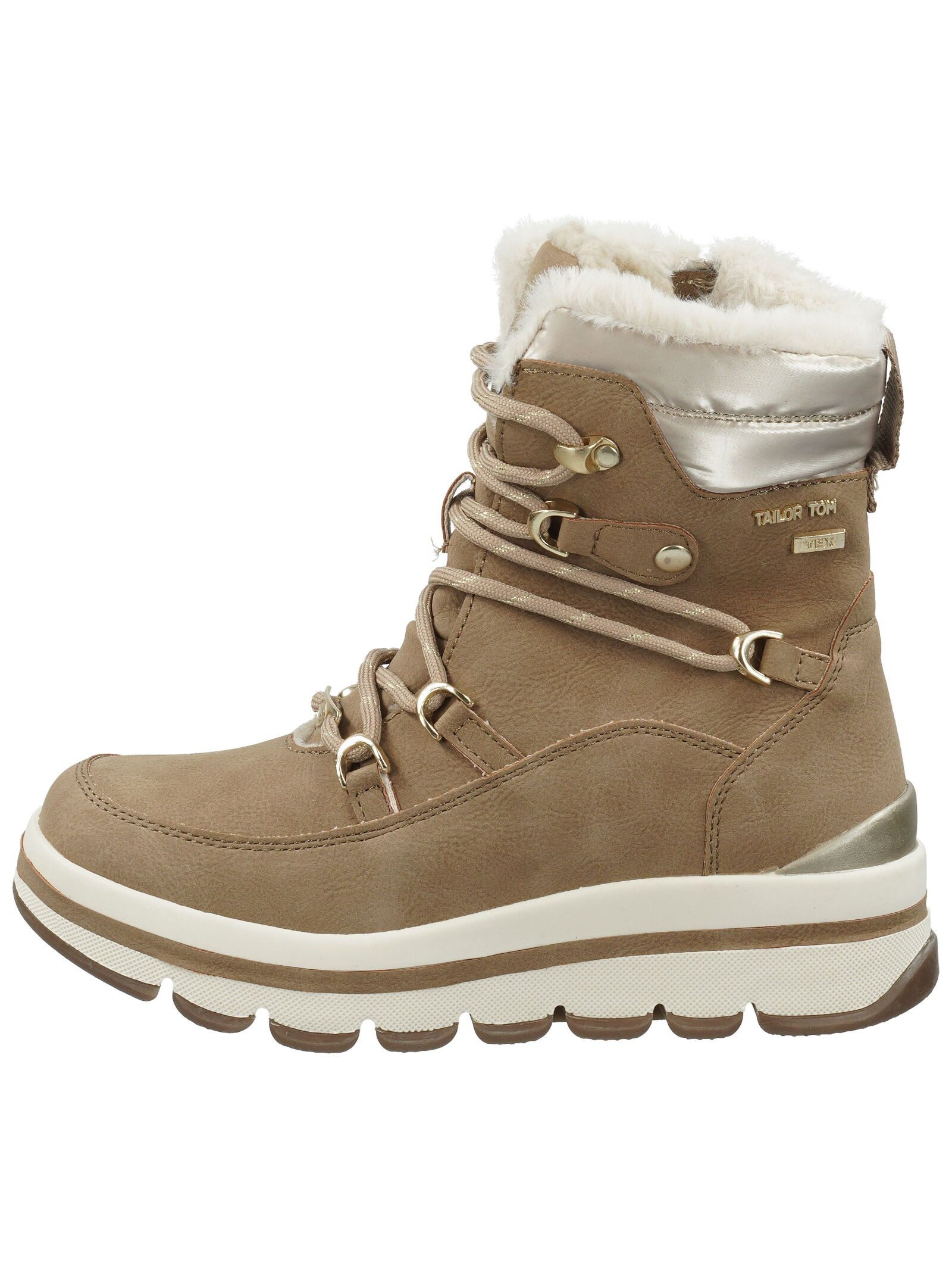 TOM TAILOR Stiefelette Lederimitat/Textil . Schnürstiefelette