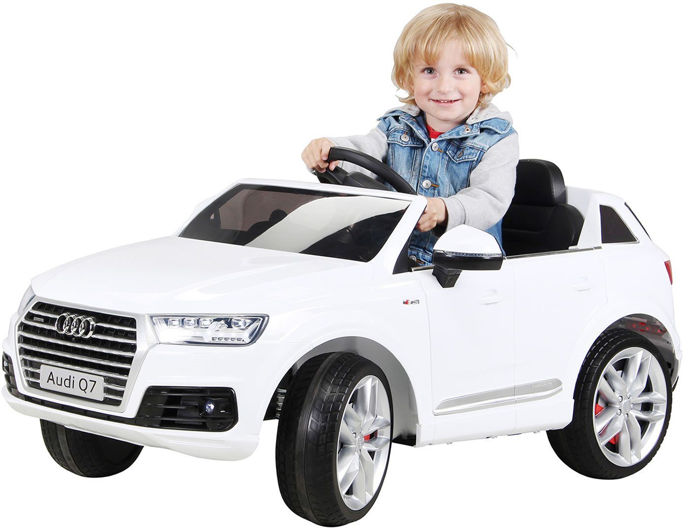 Actionbikes Motors Kinder Elektro Auto Lizenzierter Audi Q7 Lizenziert 2 x 45 Watt Motor Original Kinderelektroauto Kinderfahrzeug Rot
