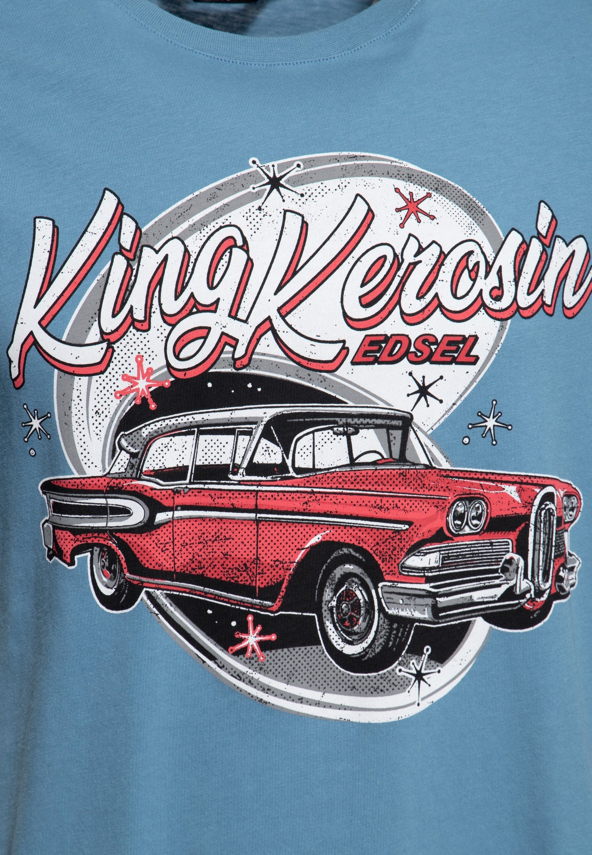 Artwork Classic Car Print-Shirt - blau Edsel KingKerosin mit