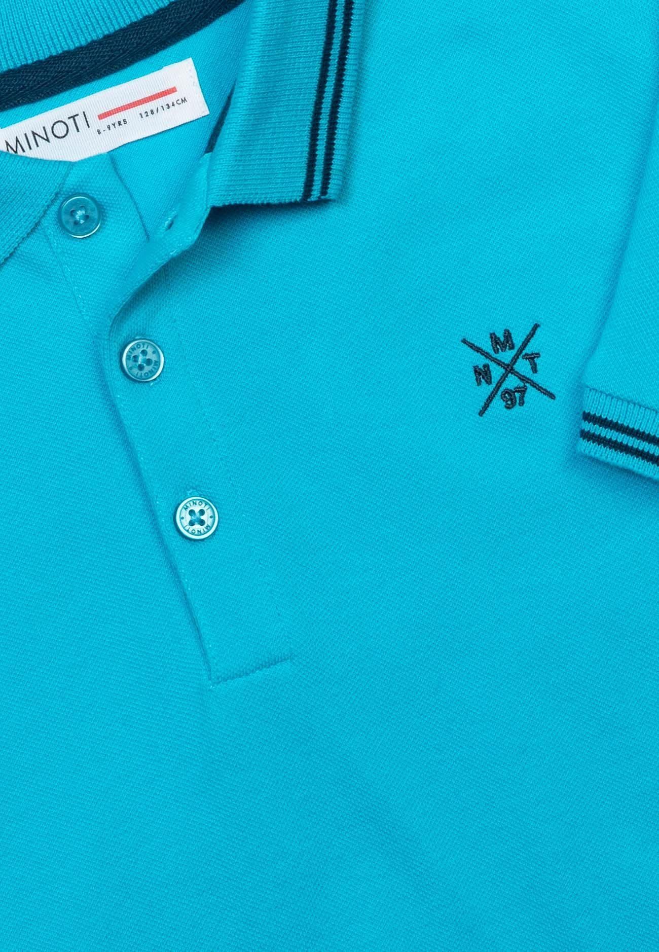 MINOTI Poloshirt Poloshirt (1y-14y) Hellblau mit Kontrastelementen