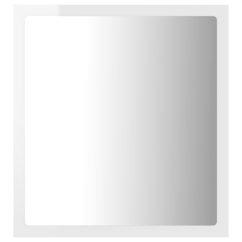 Badezimmerspiegelschrank 40x8,5x37 (1-St) Hochglanz-Weiß Acryl vidaXL LED-Badspiegel cm