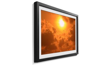 WandbilderXXL Bild mit Rahmen Powerful Sun, Sonnenuntergang, Wandbild, in 4 Größen erhältlich