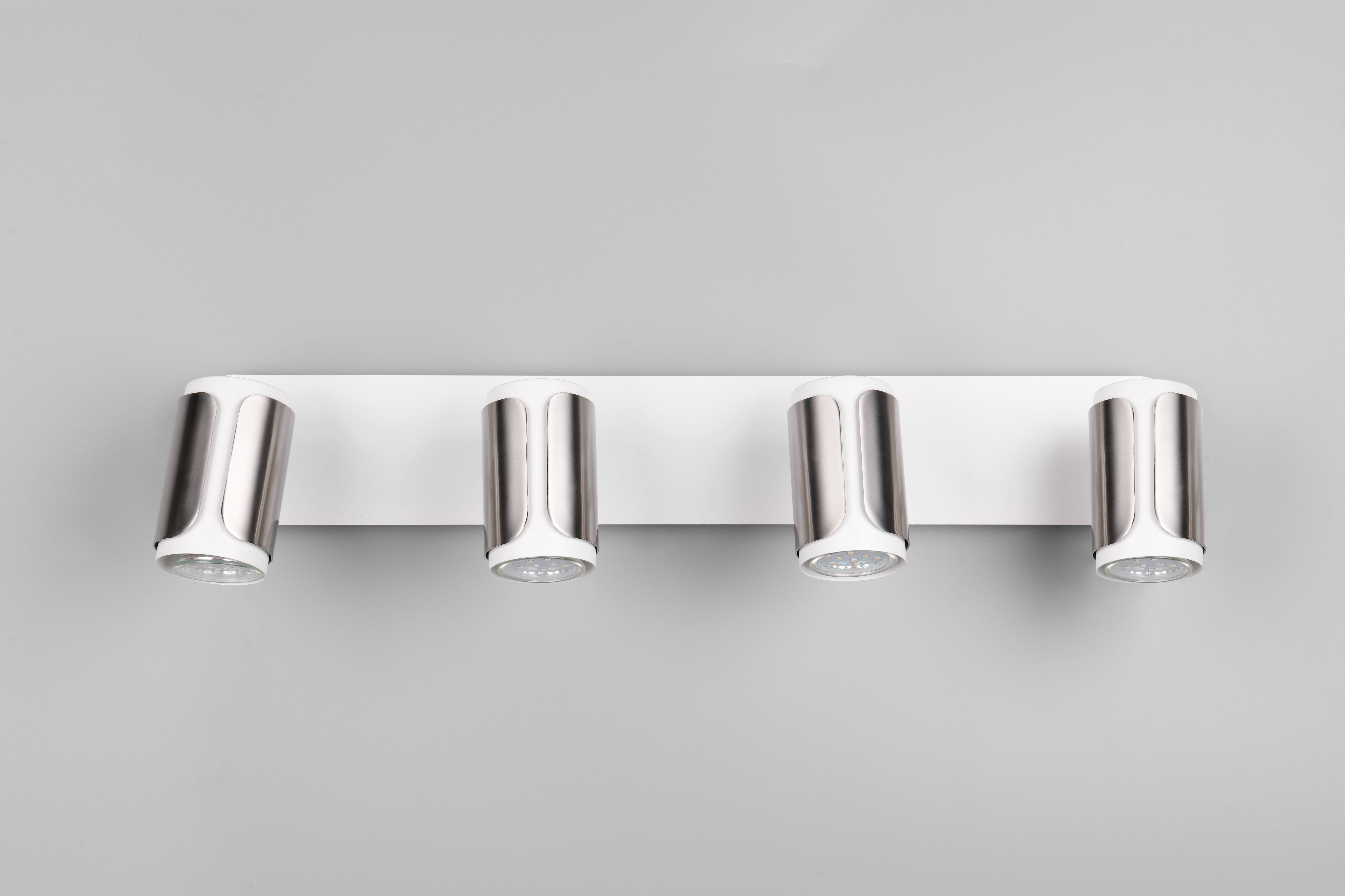 TRIO Leuchten Deckenstrahler GILLAN, Spot 4-flammig, exkl 4x GU10 max 10W, 60x16x12 cm (B/H/T), Leuchtmittel wechselbar, warmweiß - kaltweiß, als Wandstrahler oder Deckenstrahler montierbar, Spots schwenkbar