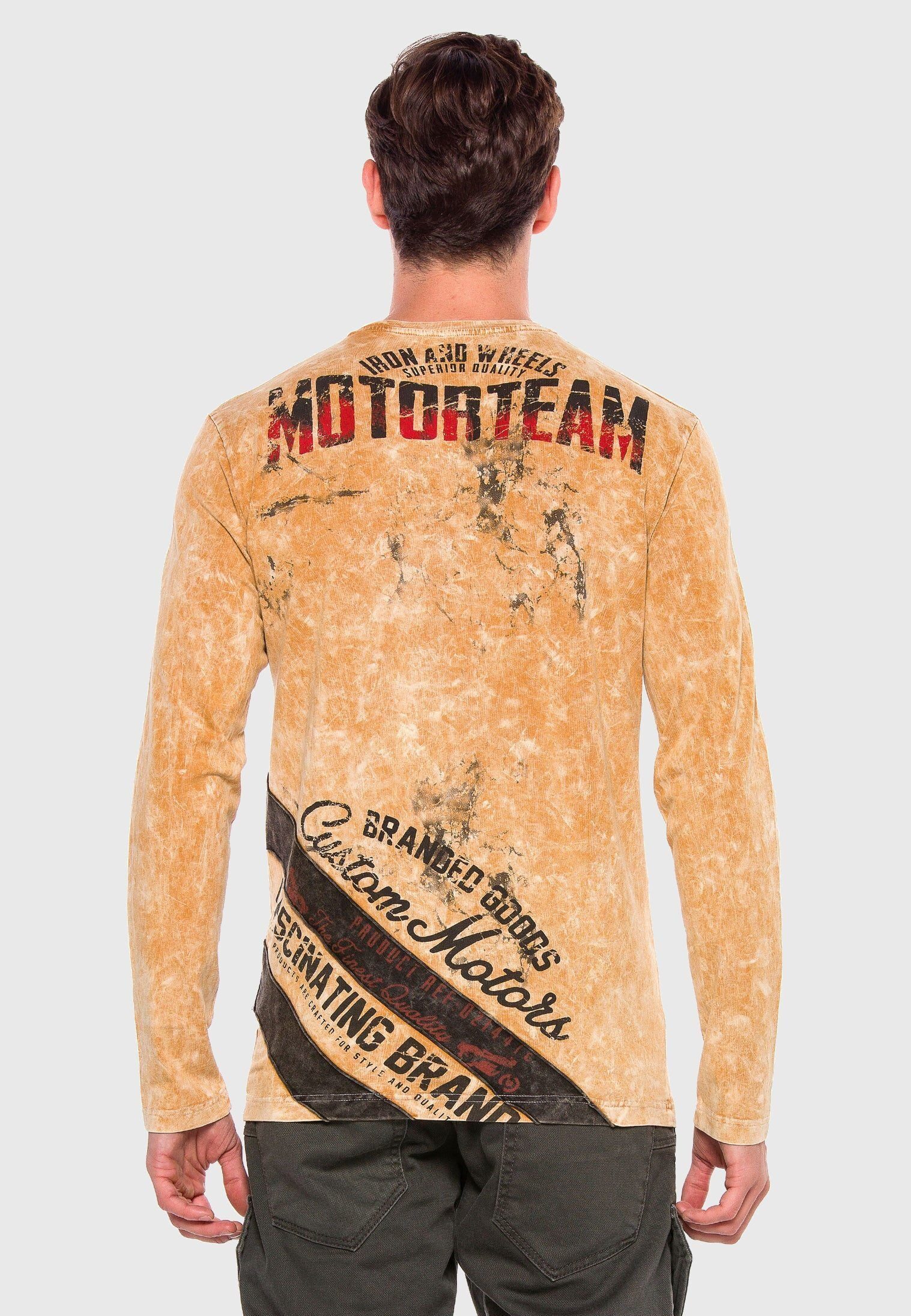 Cipo & Baxx T-Shirt Langarmshirt mit modischem Print günstig online kaufen