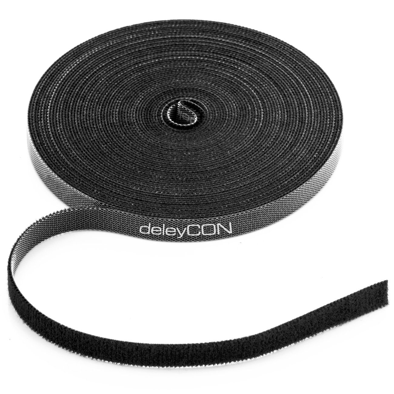 deleyCON deleyCON 10m Klettband Rolle 10mm Breit Kabelbinder Klettverschluss Stromkabel