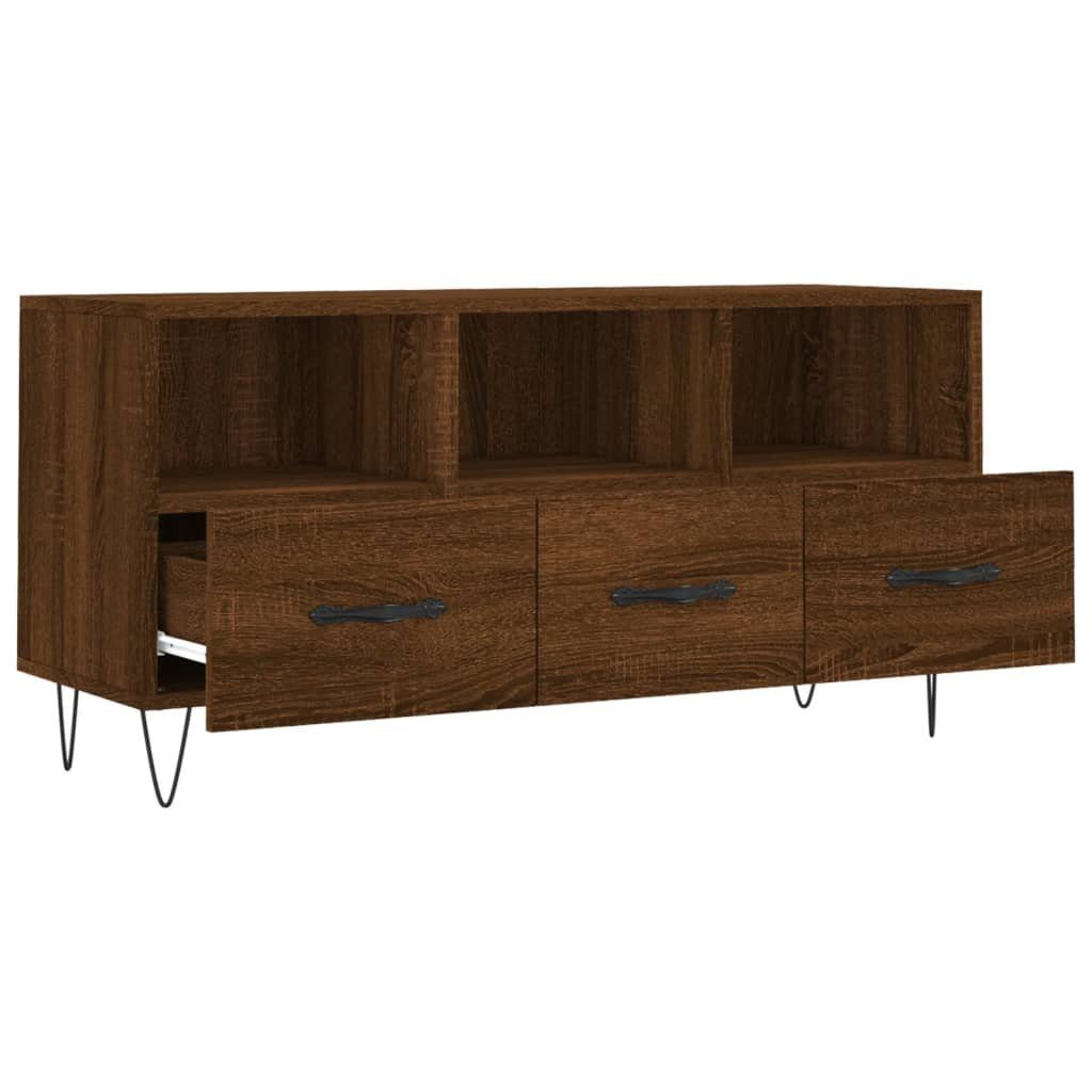 furnicato TV-Schrank 102x36x50 Holzwerkstoff cm Braun Eichen-Optik