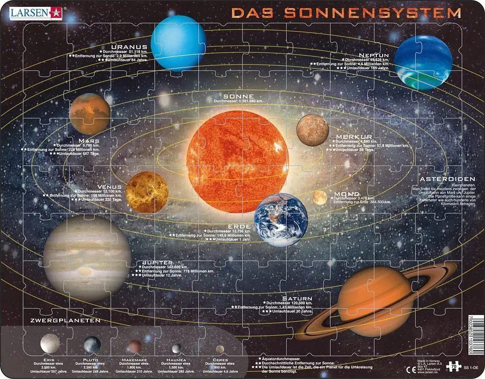Media Verlag Пазлы Das Sonnensystem (Kinderpuzzle), 99 Пазлыteile