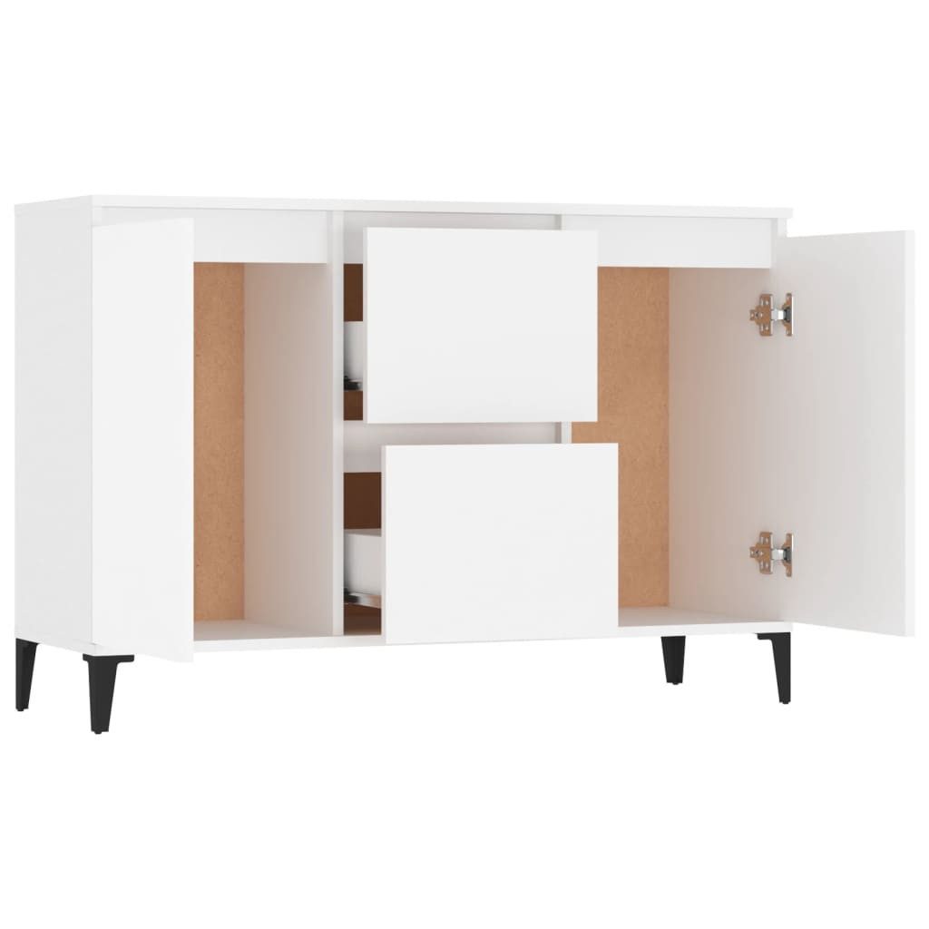 vidaXL Sideboard NA Sideboard Weiß 104x35x70 cm mit 2 Schubladen und 2 Türen für Wohnzi
