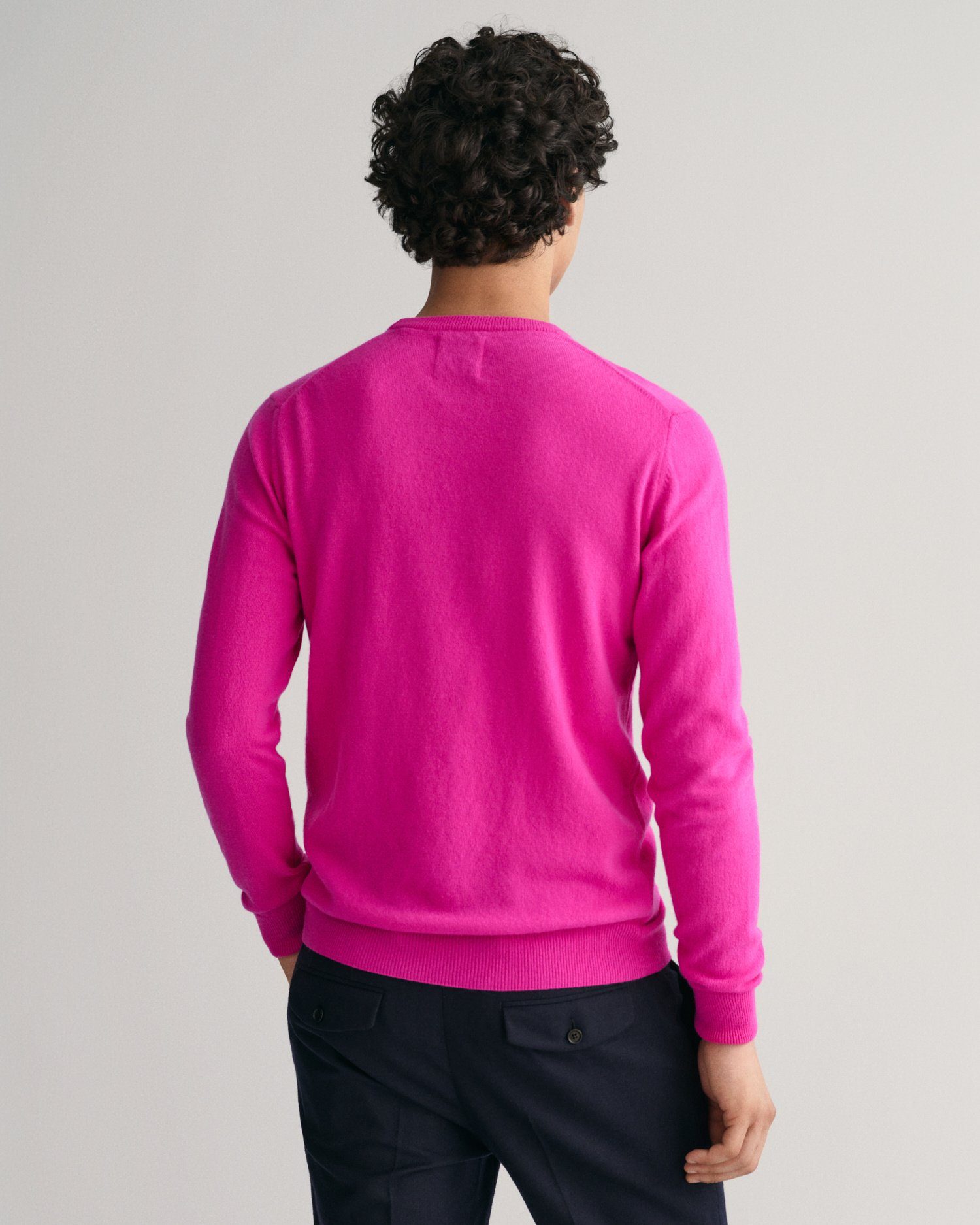 Gant FUCHS PINK Lambswool Rundhalspullover Superfine Rundhalspullover