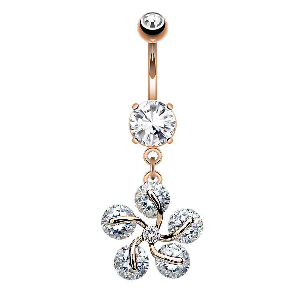 Bauchnabelpiercing Piercing Chirurgenstahl Kristall Blütenblät