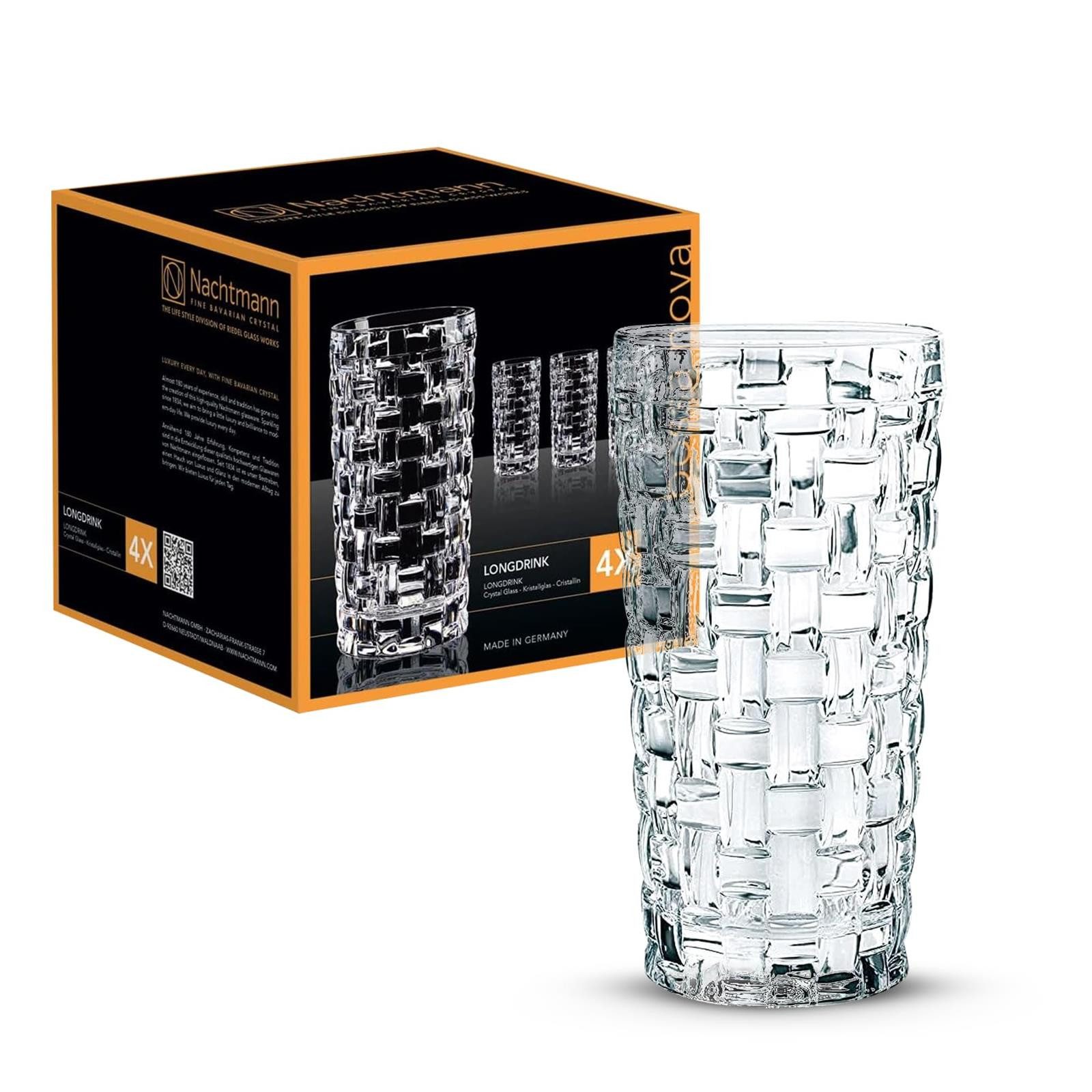 Nachtmann Longdrinkglas Bossa Nova Longdrinkgläser 395 ml 4er Set, 4-tlg., Glas