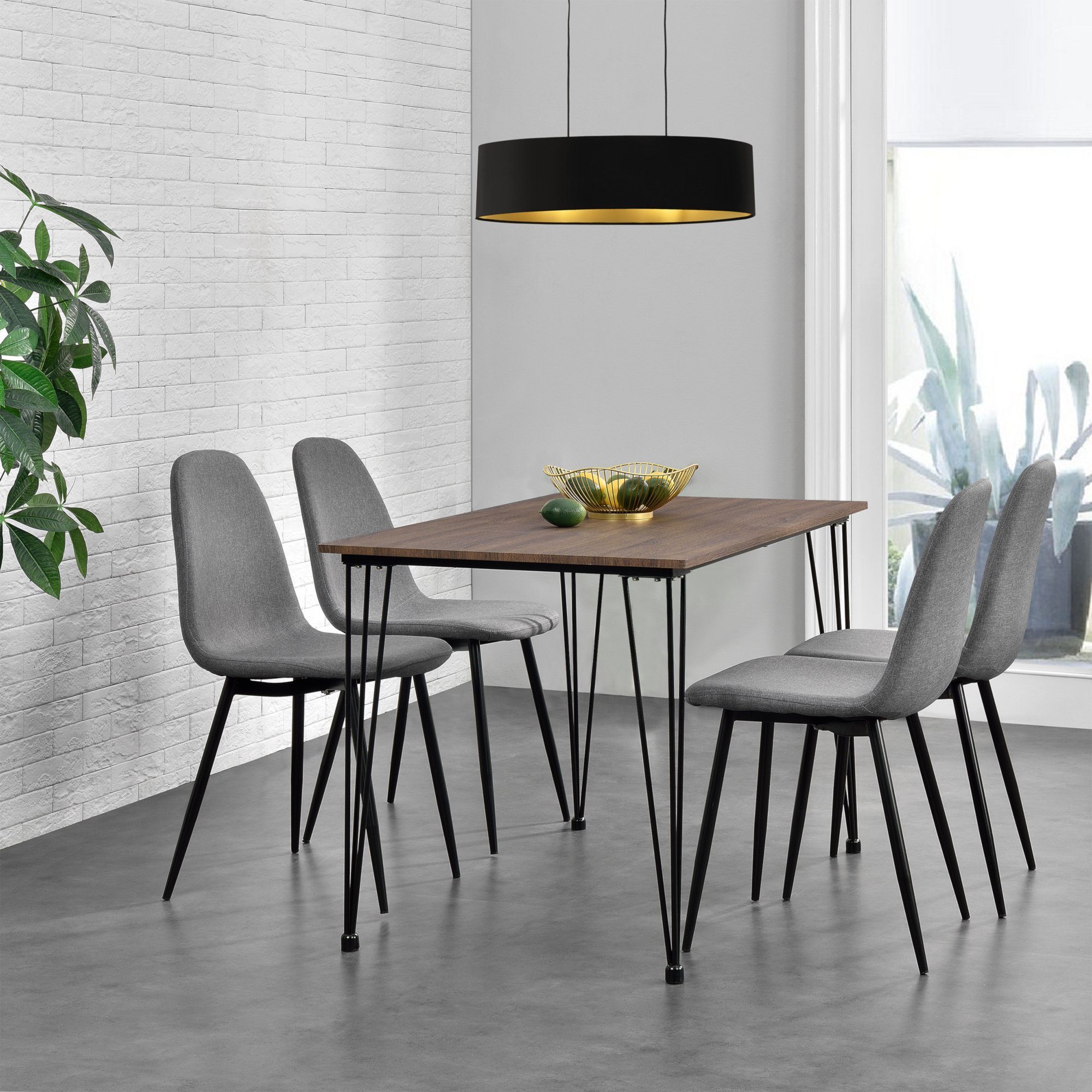 ® Esstisch mit 4 Stühlen weiß 120x70cm Küchentisch Esszimmertisch Tisch en.casa 