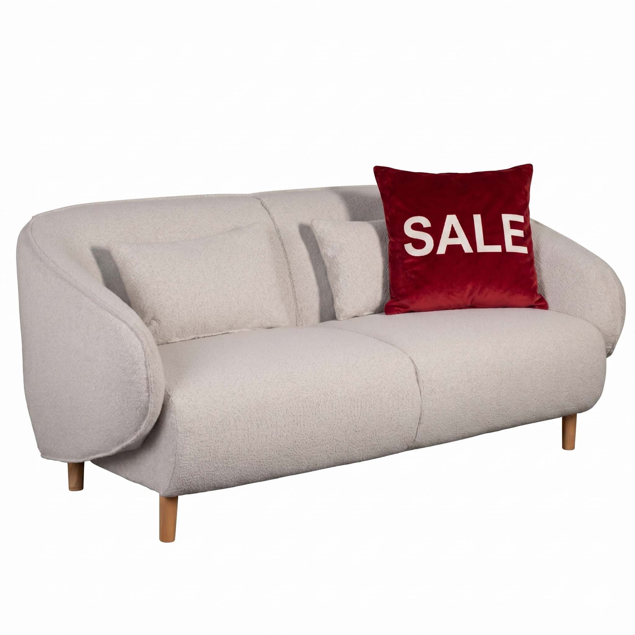MR.DEKO Loungesofa Lounge Sofa Alezio – 3-Sitzer, 189x78x86 cm, Strukturstoff, 3-Sitzer Sofa, montiert geliefert, mit Knuffelkissen 1 Teile, Bequemes Dreisitzer Sofa mit Armlehnen & Rückenlehne, inkl. Kissen