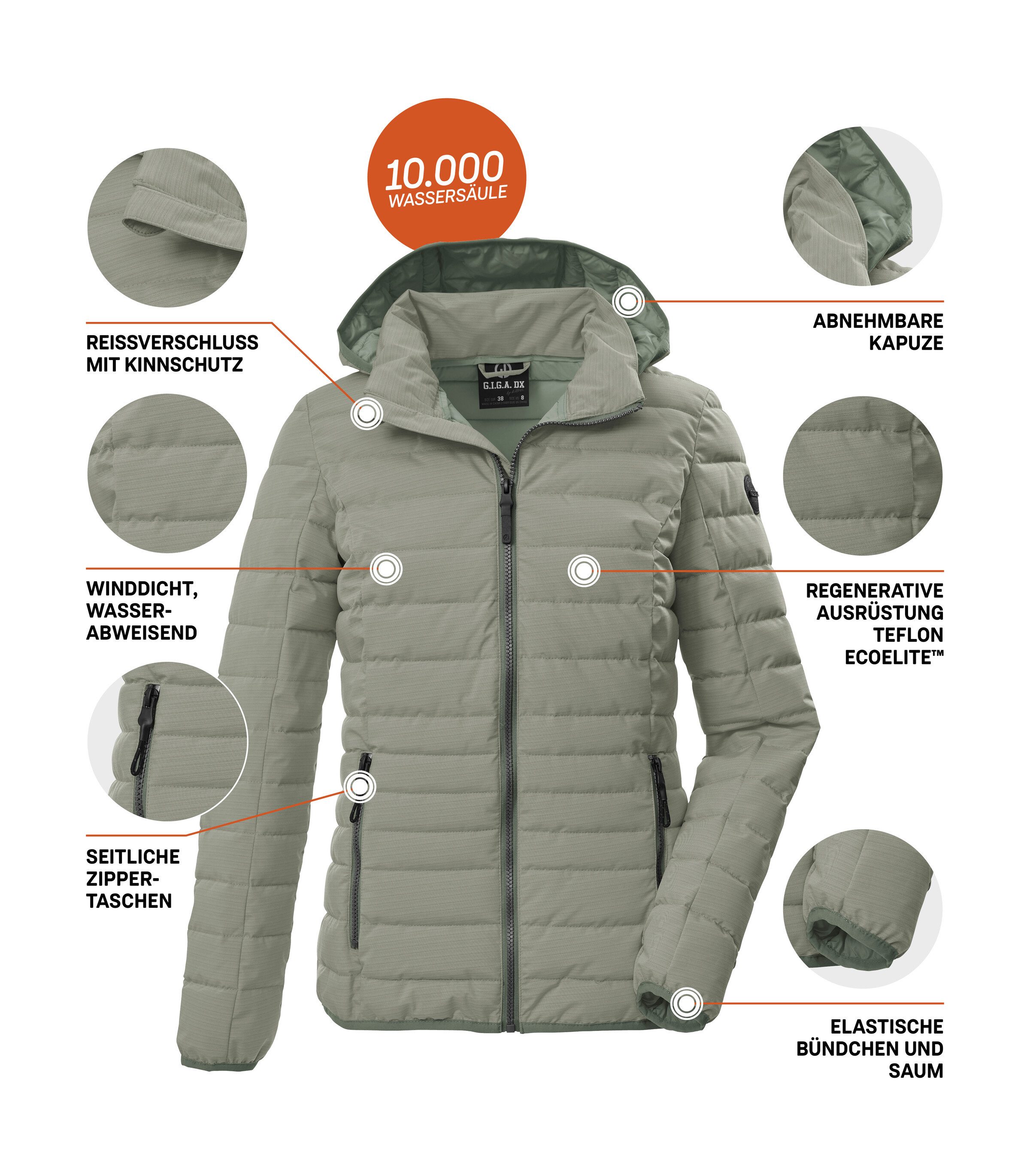 G.I.G.A. DX by killtec Steppjacke GS 110 WMN QLTD JCKT Wasserabweisend, winddicht, atmungsaktiv, abnehmbare Kapuze – Bild 5 von 5